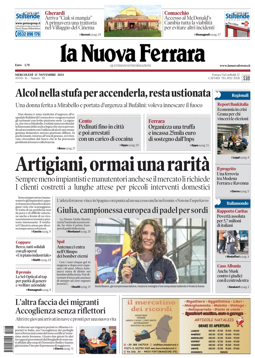 Prima-pagina-nuova ferrara-oggi-edizione-del-2024-11-13